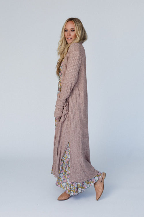 The Nest Finishing Touch Duster Cardigan - Cafe