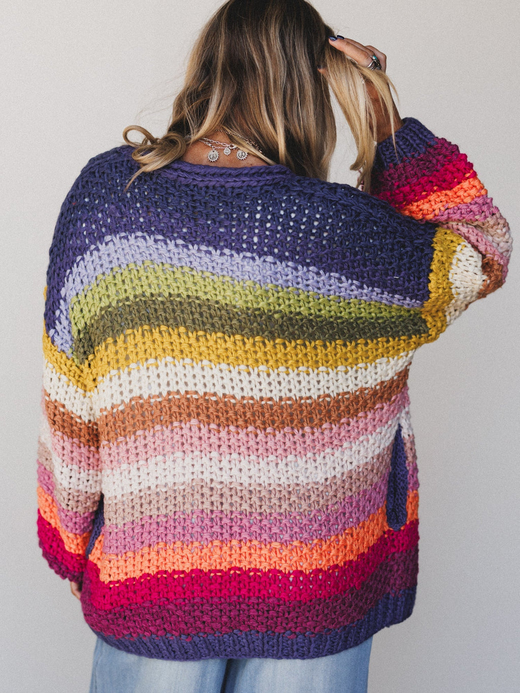 Wrapped up in Color Knit Cardigan - Rainbow