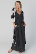 My Go To Duster Cardigan - Black Tie Dye