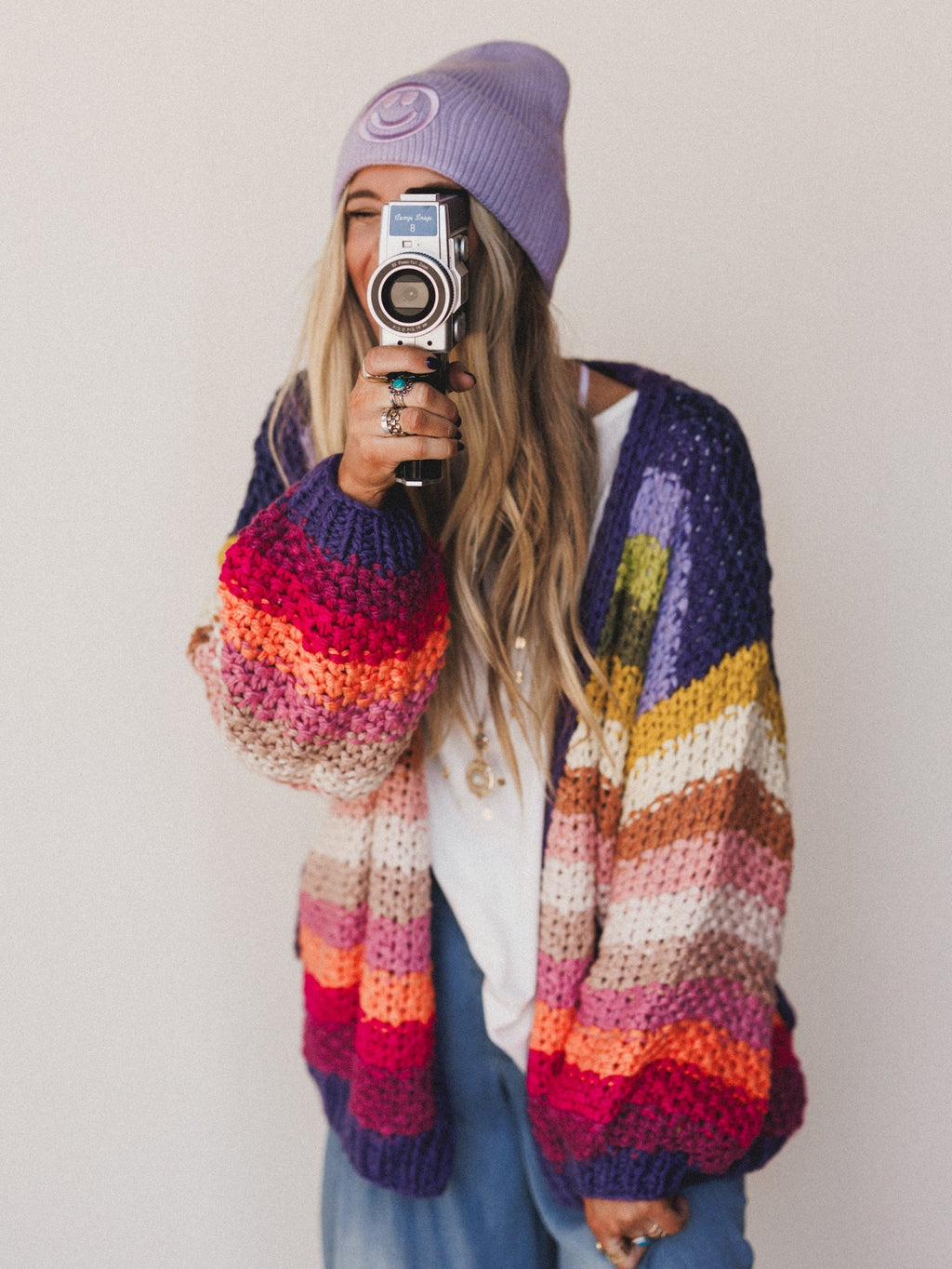 Wrapped up in Color Knit Cardigan - Rainbow