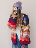 Wrapped up in Color Knit Cardigan - Rainbow