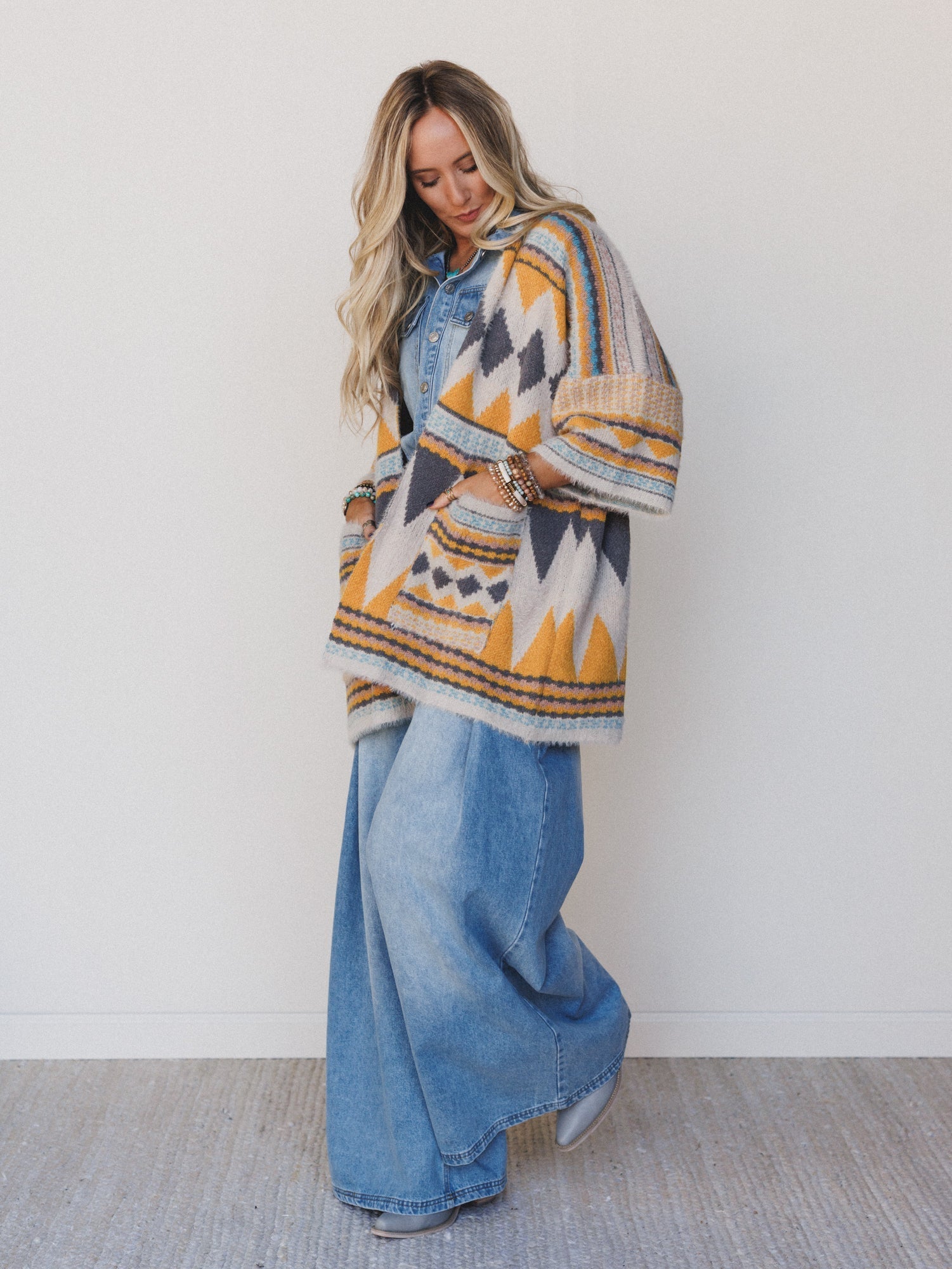 Keep It Up Oversized Cardigan - Mustard