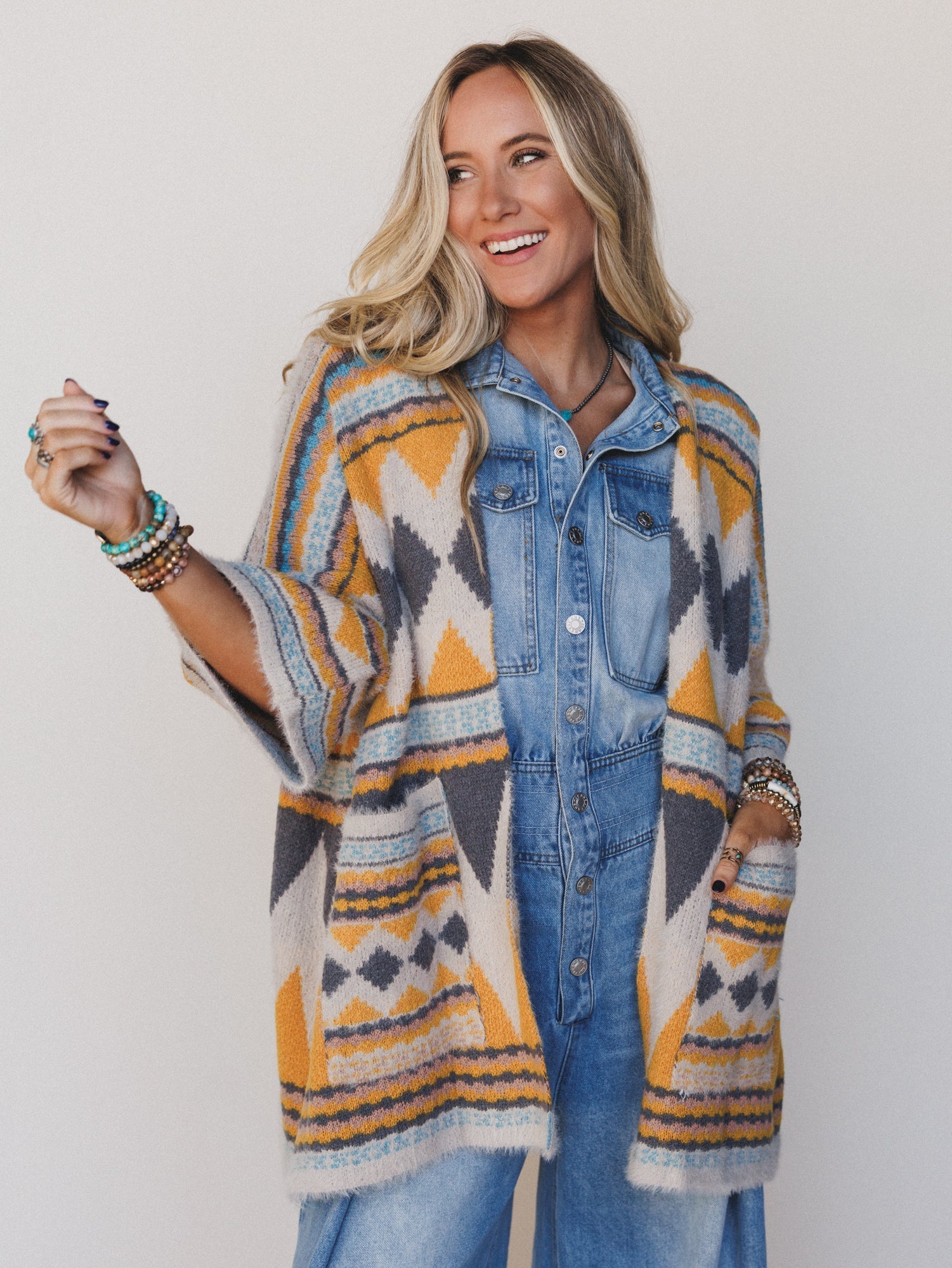 Keep It Up Oversized Cardigan - Mustard