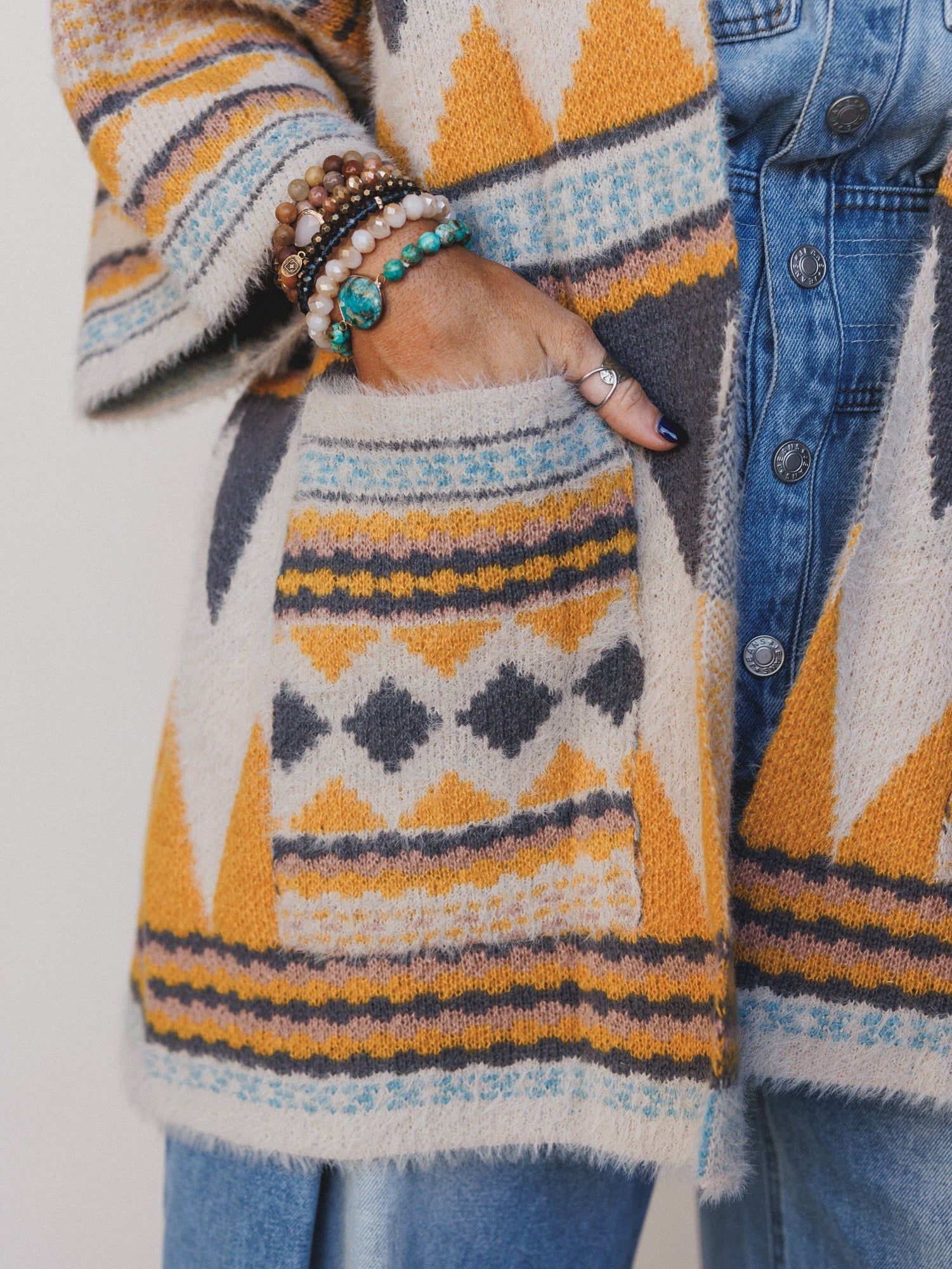 Keep It Up Oversized Cardigan - Mustard