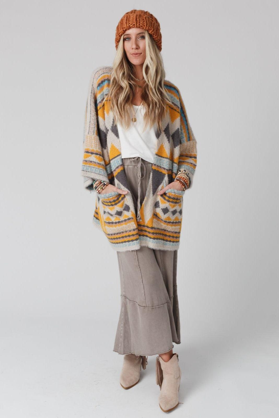 Keep It Up Oversized Cardigan - Mustard