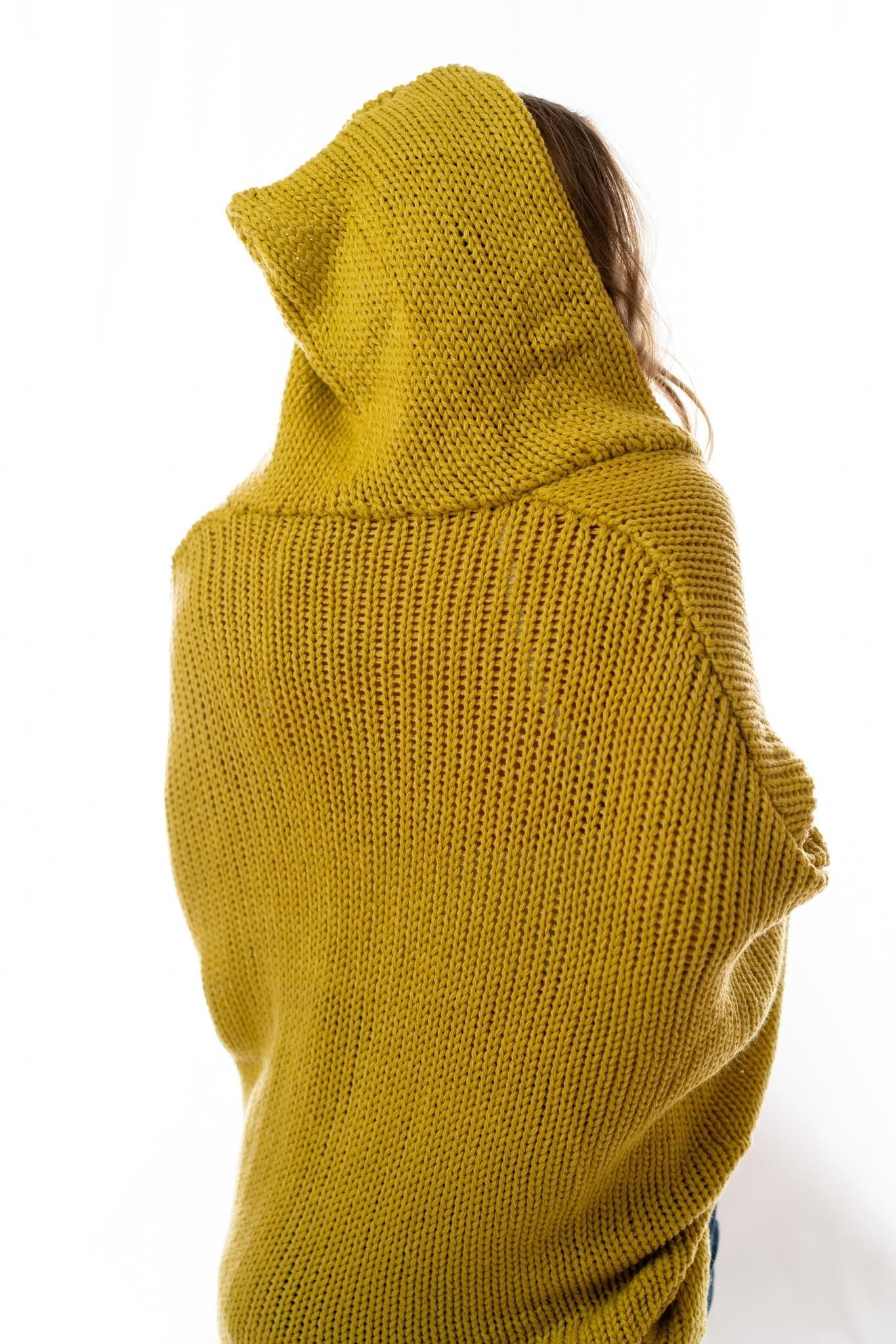 Cozy Hooded Cardigan - Mustard