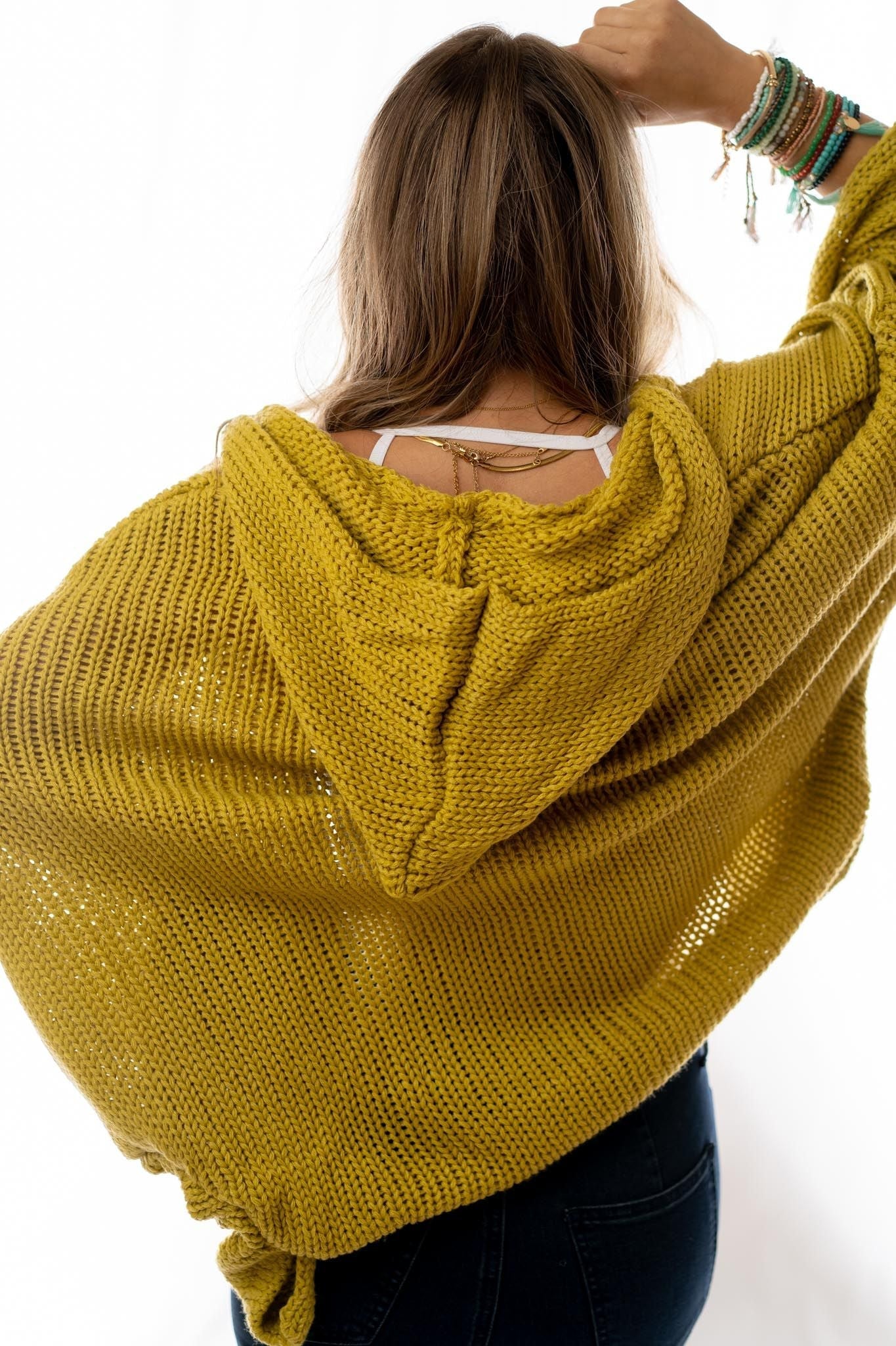 Cozy Hooded Cardigan - Mustard