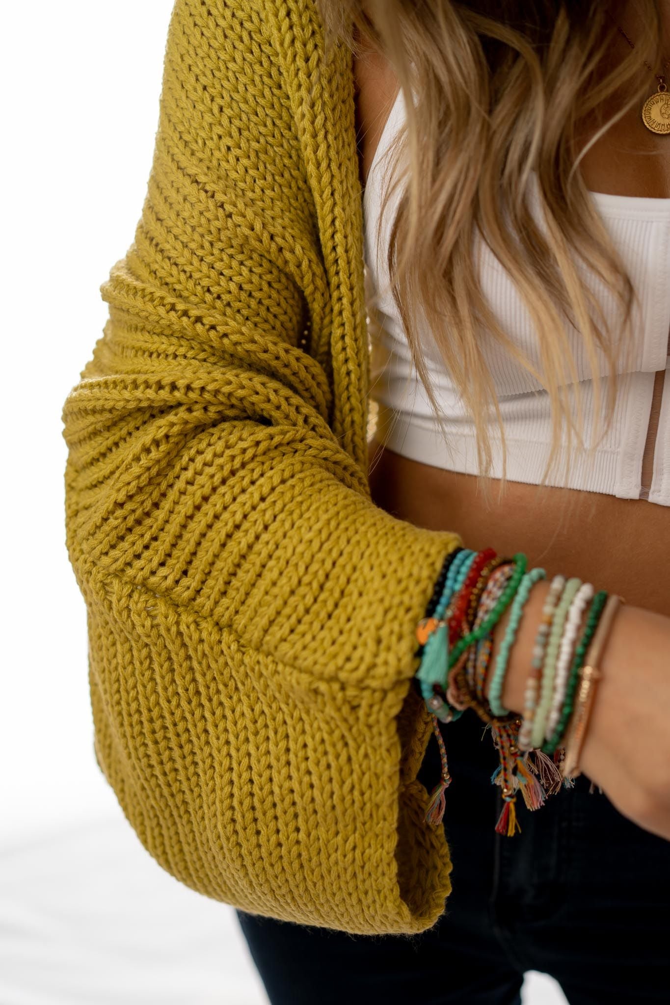 Cozy Hooded Cardigan - Mustard