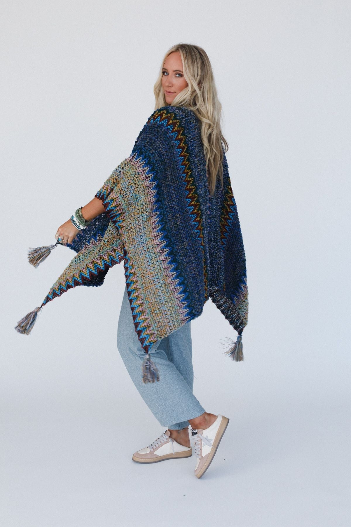 Desert Dreams Crochet Ruana - Cobalt